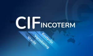 Blue world map banner showing the three components cost, insurance and freight