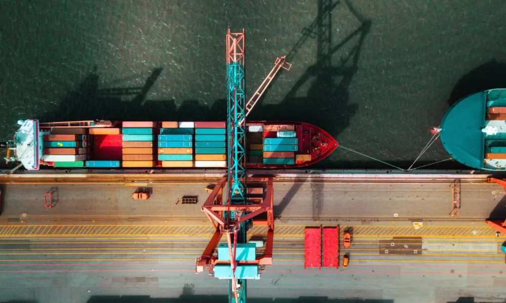Container at terminal during free time 